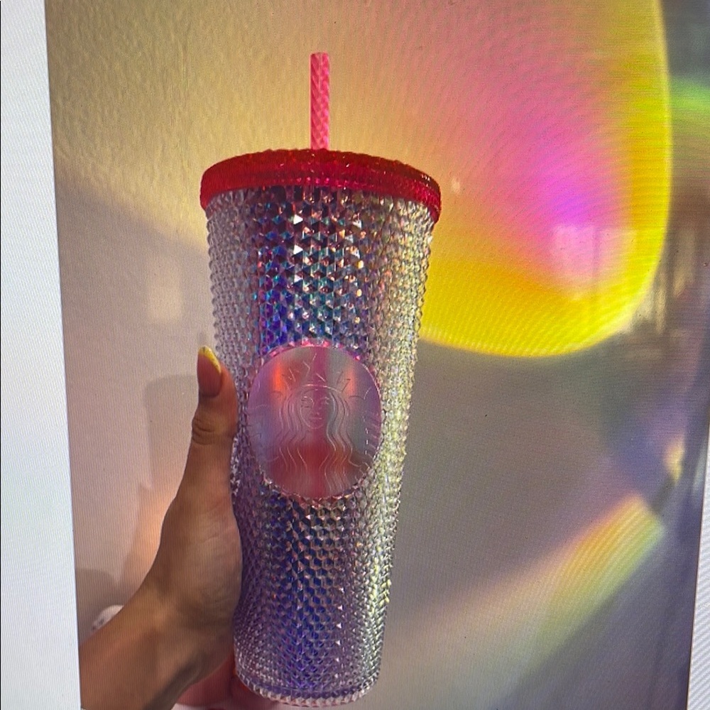 Starbucks Pink and Silver Studded Tumbler